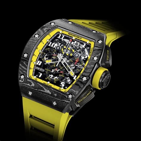 richard mille yellow band watch.